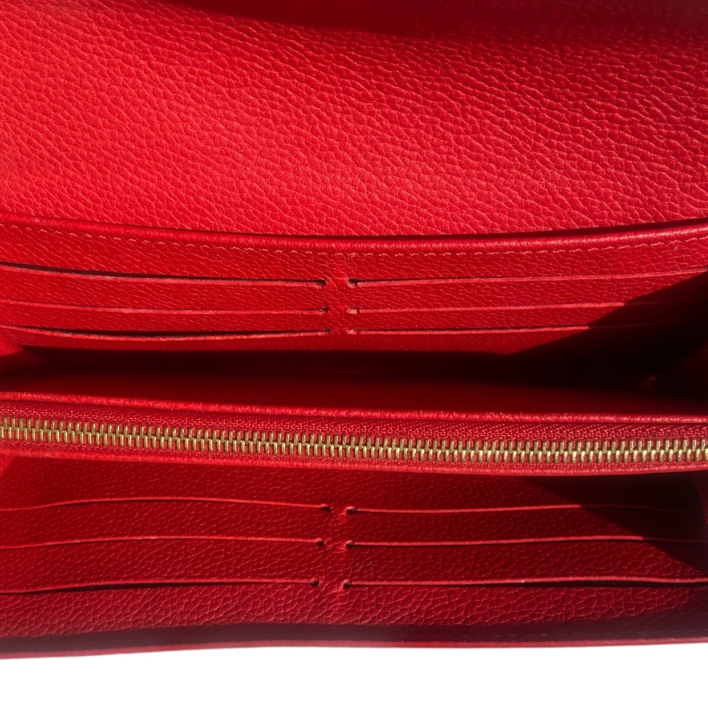 Empreinte Sarah Wallet Red Scarlet with black lining 100% authentic comes with gold strap