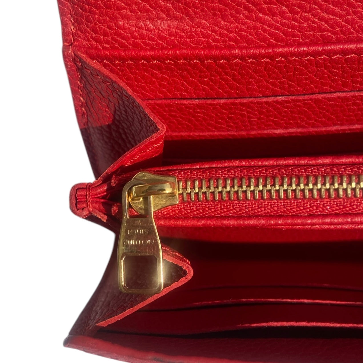 Empreinte Sarah Wallet Red Scarlet with black lining 100% authentic comes with gold strap