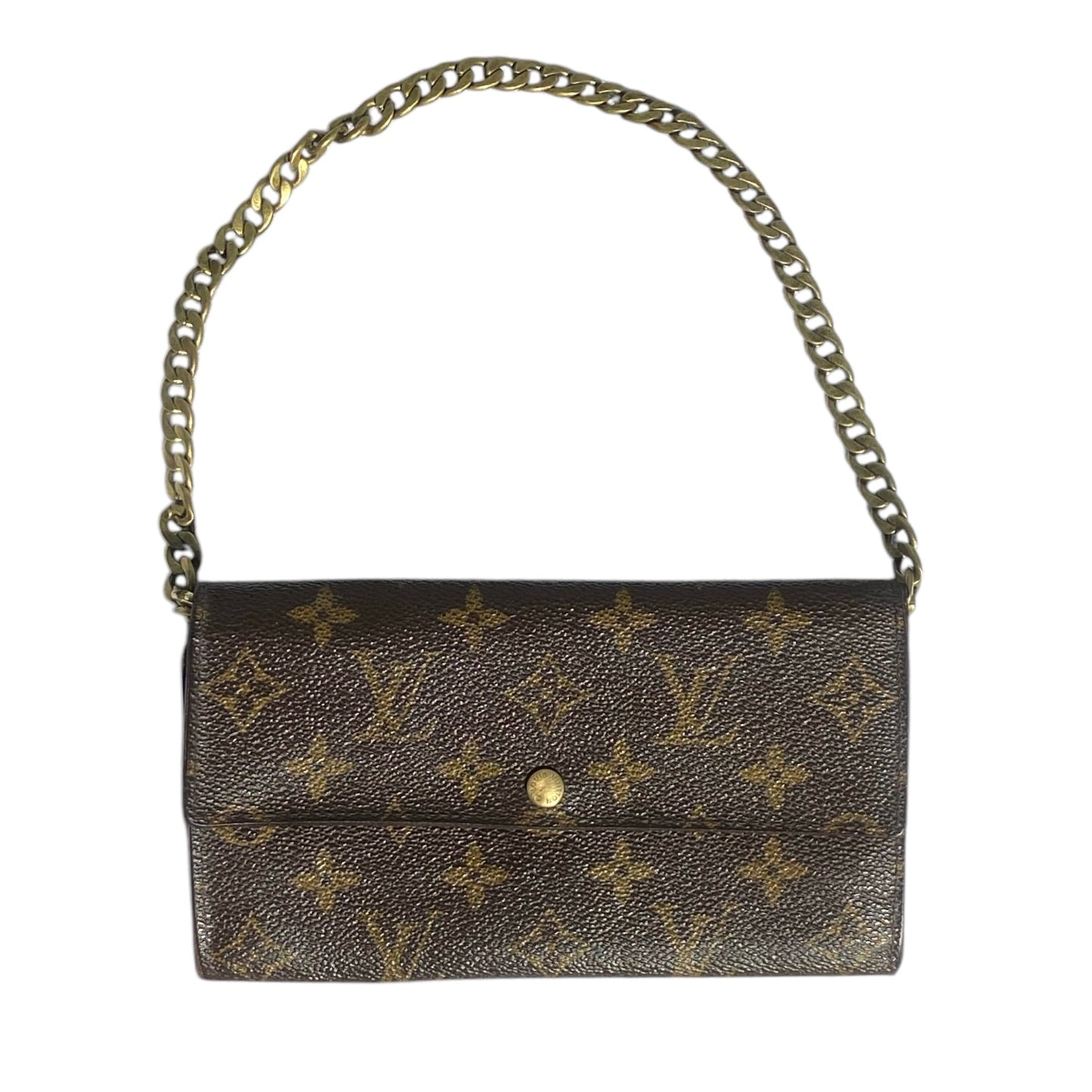 Louis Vuitton Monogram Sarah wallet 100% authentic with 3rd party detachable gold chain