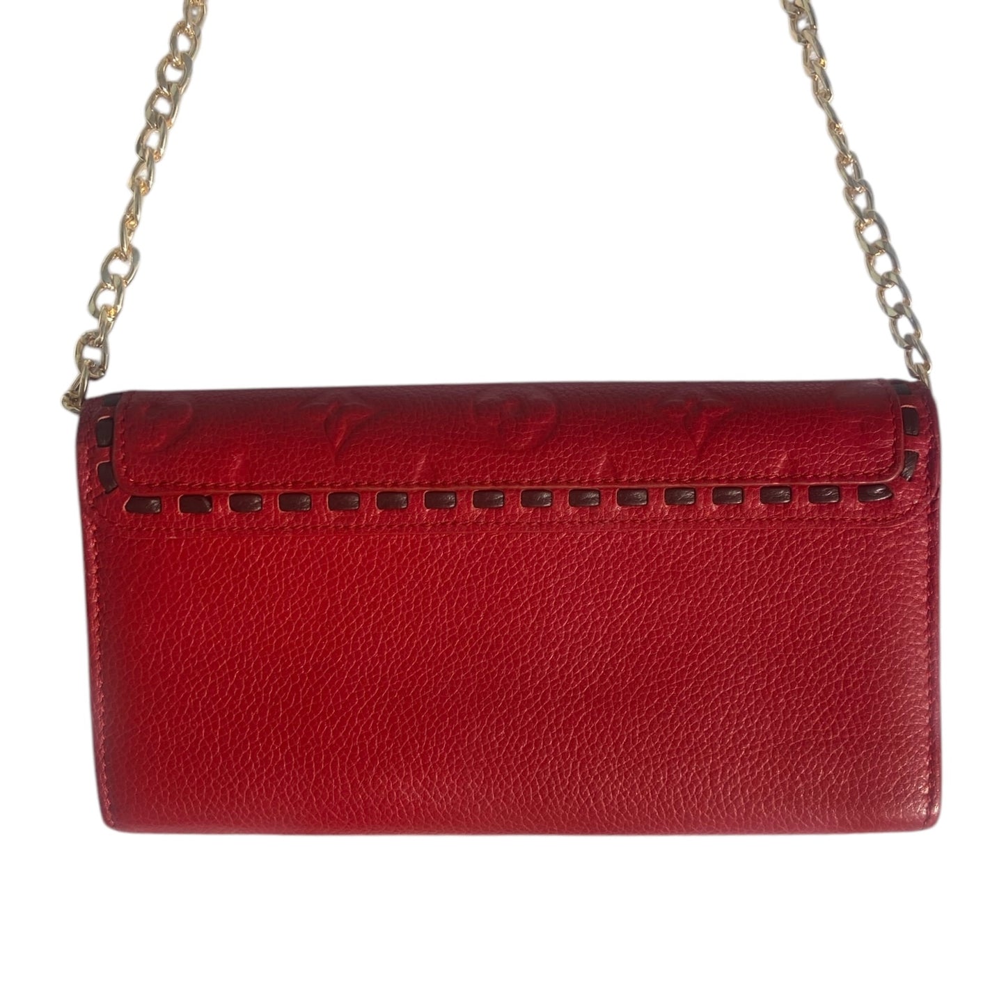 Empreinte Sarah Wallet Red Scarlet with black lining 100% authentic comes with gold strap