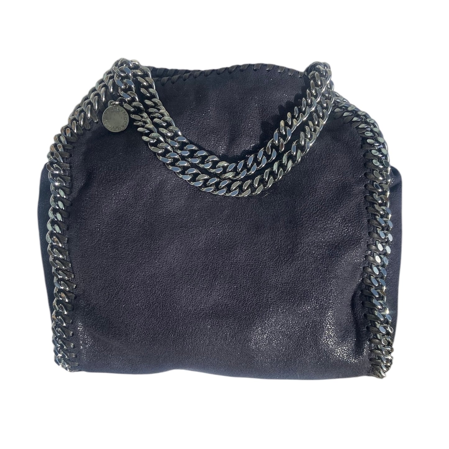 Stella McCartney Falabella blue Fold-Over Tote - top handle / crossbody bag with Silver hardware pink interior 100% authentic.