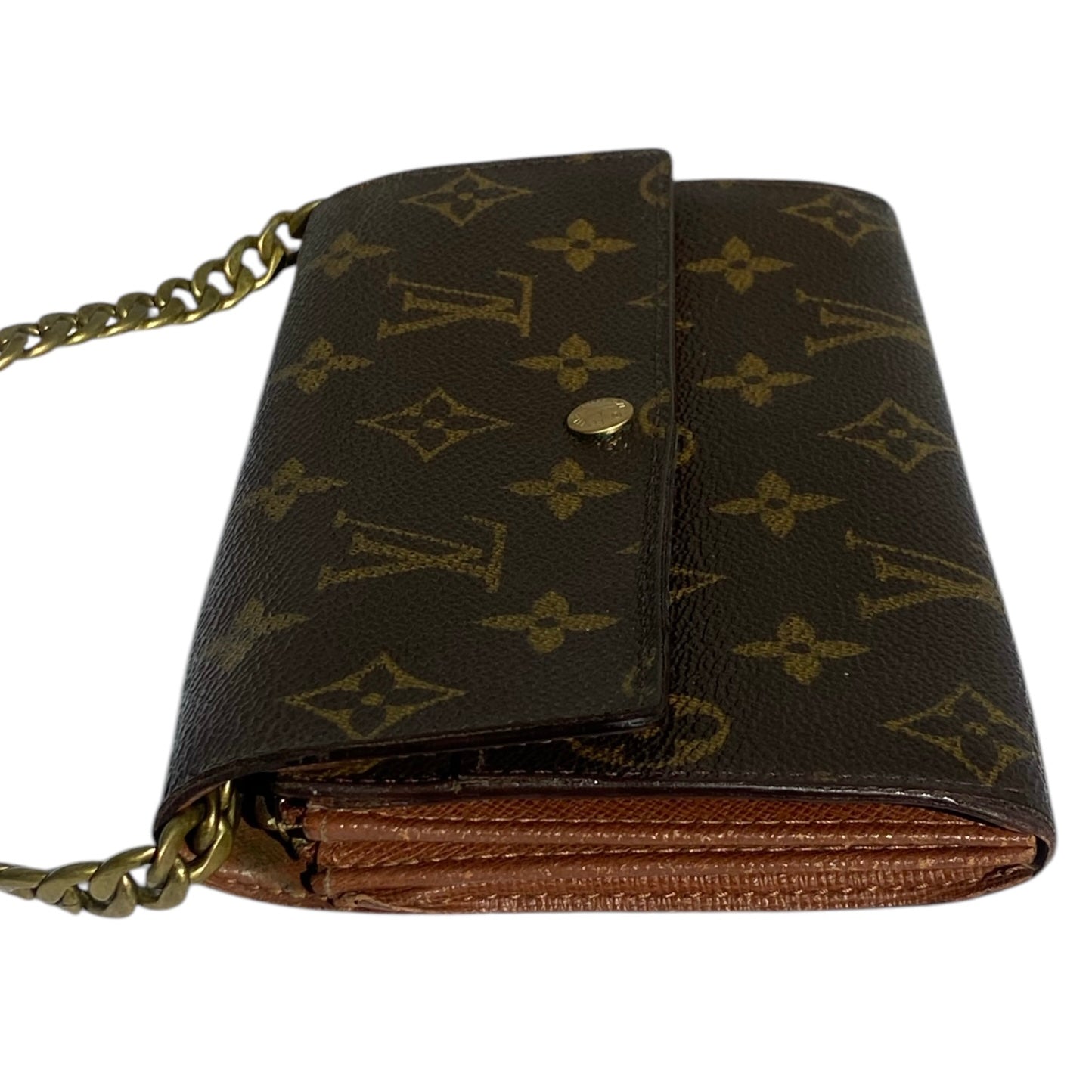 Louis Vuitton Monogram Sarah wallet 100% authentic with 3rd party detachable gold chain